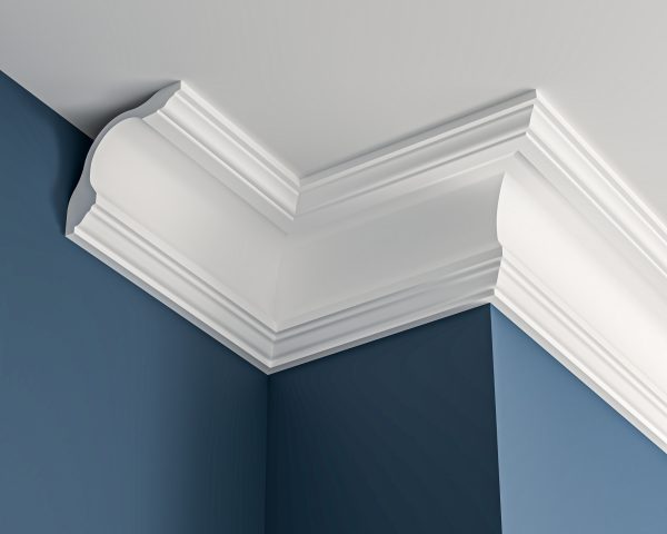 Victorian plaster cornice 130x130mm - 3.0m, in a Plain Cove design