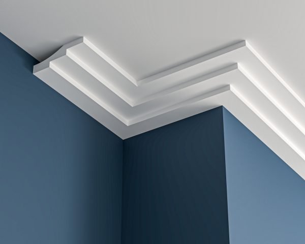 Art Deco plain plaster cornice 160x50mm - 3.0m, in a Plain design