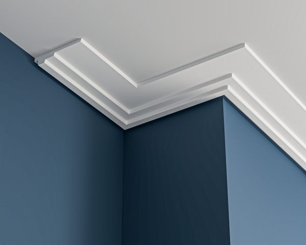 Art Deco plain plaster cornice 30x165mm - 3.0m, in a Plain design