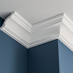 Edwardian ornate plaster cornice 83x70mm - 3.0m, in a Ornate Cove design