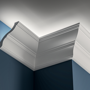 Edwardian plain Lighting cornice 120x120mm - 3.0m with Plain design for LED lighting.
