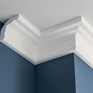 Edwardian plain plaster cornice 70x70mm - 3.0m, in a Plain design