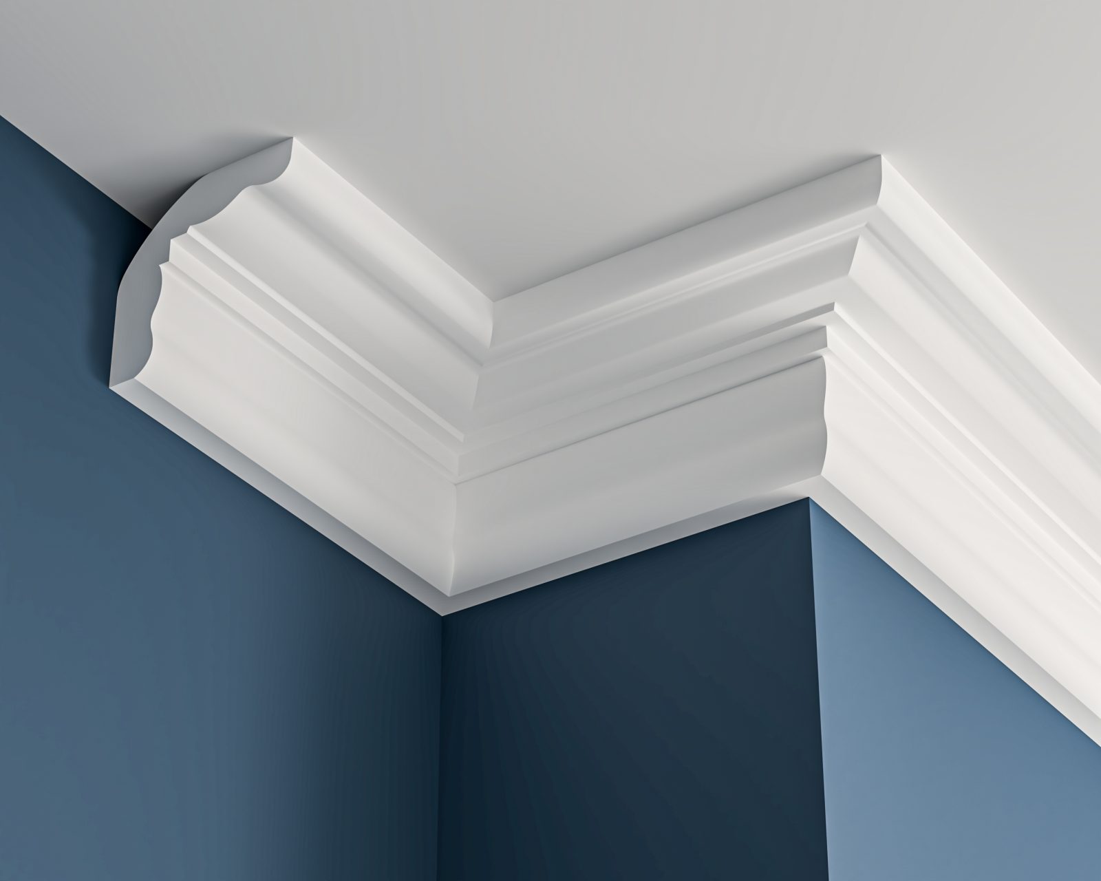Small Vee Plaster Cornice Edwardian plain plaster cornice 70x70mm - 3.0m, in a Plain design