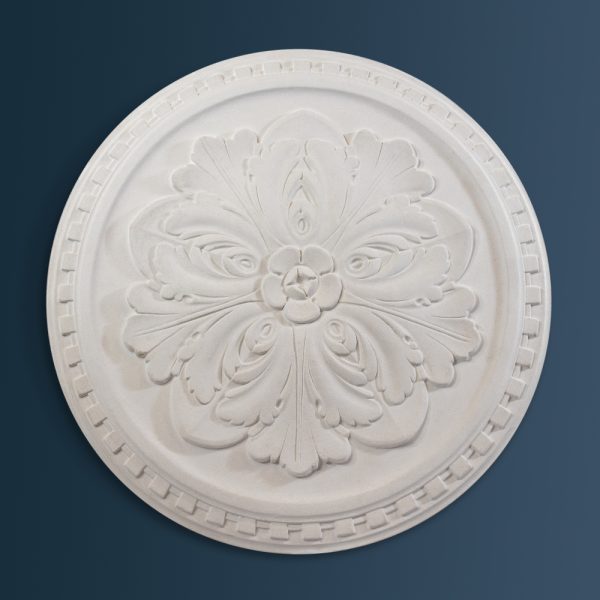 Georgian Decorative plaster ceiling rose 450mm diameter with traditional Ornate, Dentil Block, Leaf detail