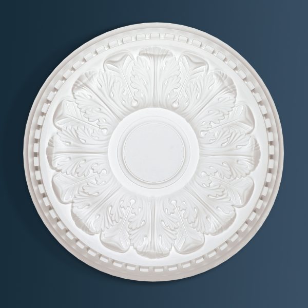 Georgian Decorative plaster ceiling rose 460mm diameter with traditional Dentil Block, Ornate, Leaf detail