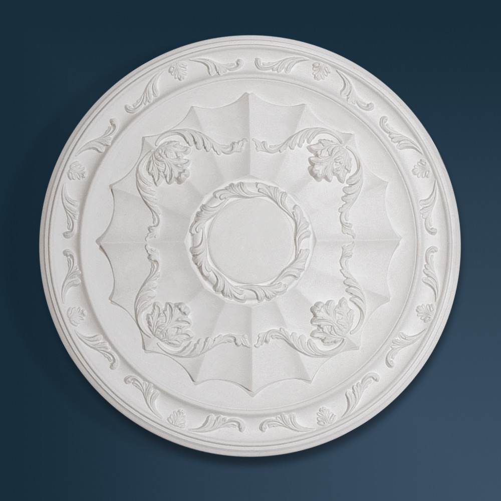 Large Leaf & Scroll Plaster Ceiling Rose Georgian Decorative plaster ceiling rose 500mm diameter with traditional Ornate, Leaf detail