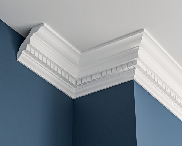 Georgian dentil plaster cornice 100x100mm - 3.0m, in a Dentil Block design