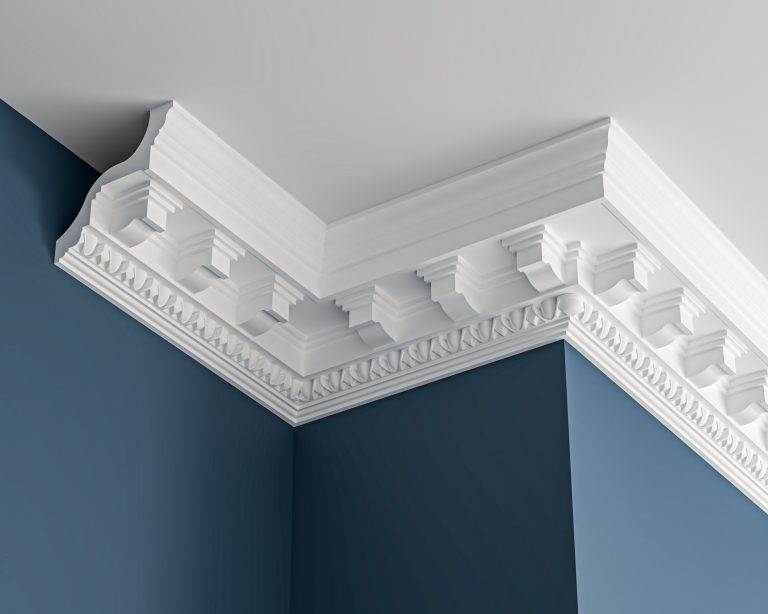 Georgian dentil plaster cornice 160x157mm - 3.0m, in a Dentil Block, Egg & Dart design