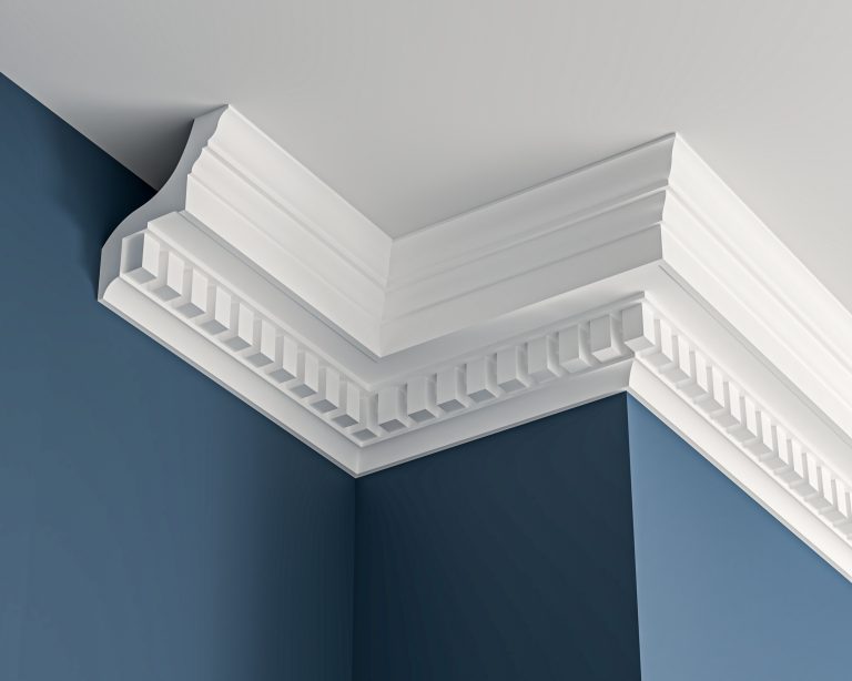 Georgian dentil plaster cornice 160x185mm - 3.0m, in a Dentil Block design