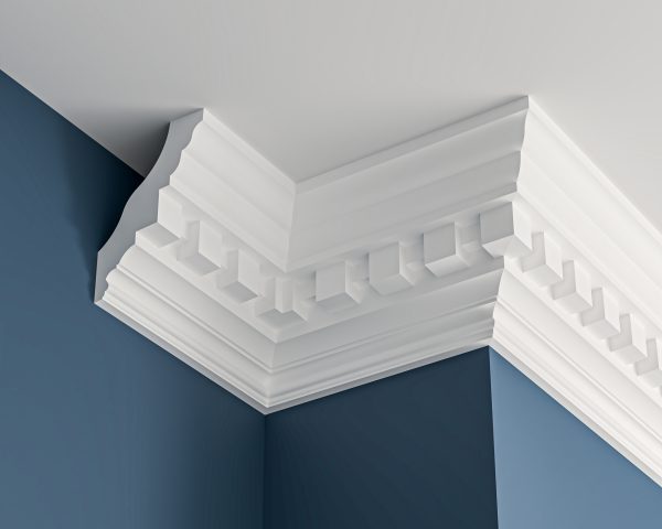 Georgian dentil plaster cornice 85x125mm - 2.0m, in a Dentil Block design
