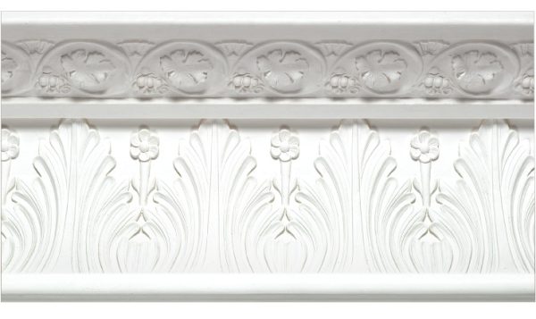 Georgian floral plaster cornice 280x290mm - 3.0m, in a Floral, Ornate Leaf design