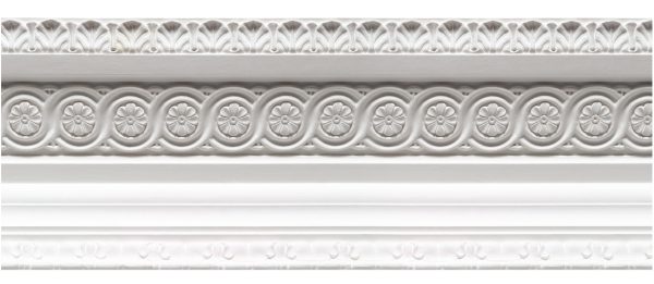 Georgian floral plaster cornice 380x175mm - 3.0m, in a Floral, Ornate Leaf design