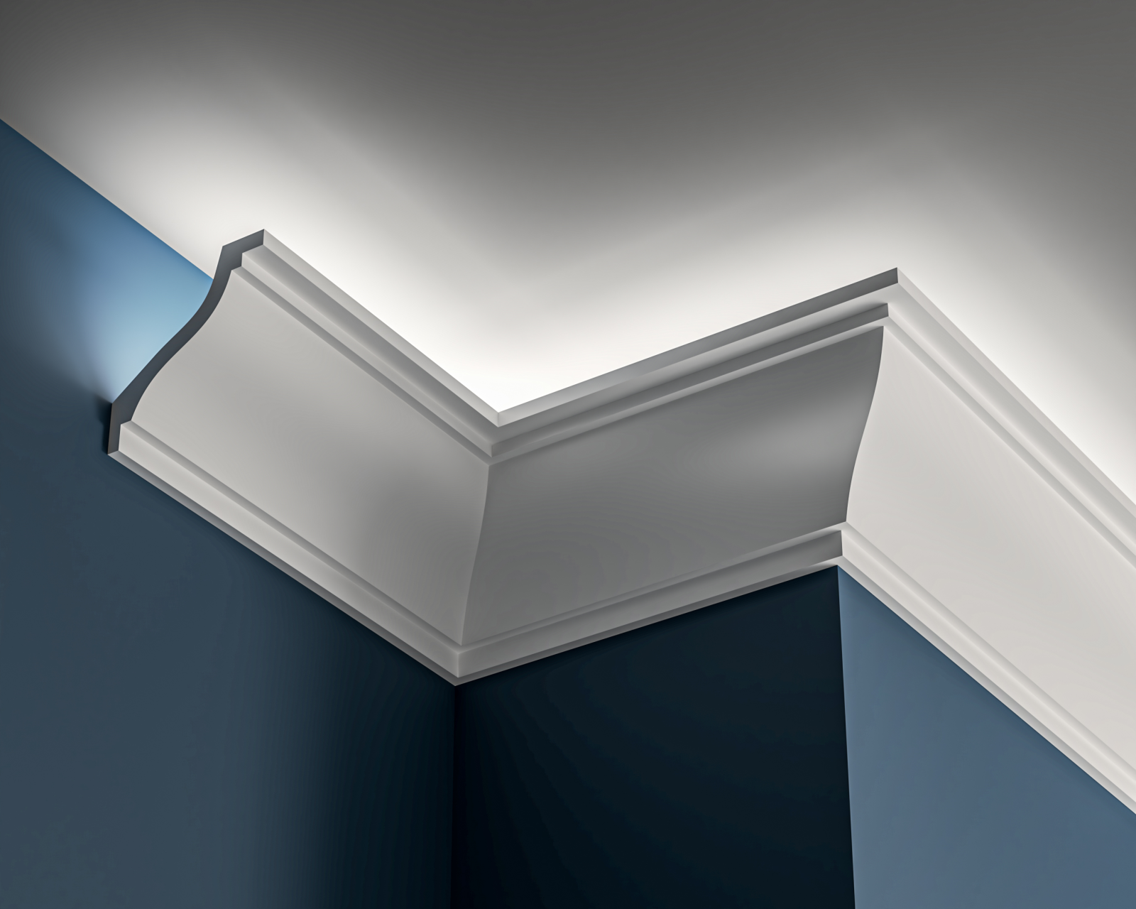 Medium Ogee Lighting Cornice Georgian Lighting cornice 110x120mm - 3.0m with Plain Ogee design for LED lighting.