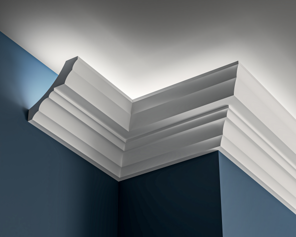 Georgian Lighting cornice 80x75mm - 3.0m with Plain design for LED lighting.