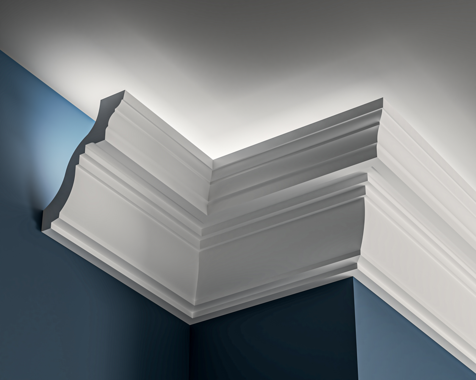 Tuscan Lighting Cornice Georgian style Lighting cornice 105x145mm - 3.0m with Plain design for LED lighting.