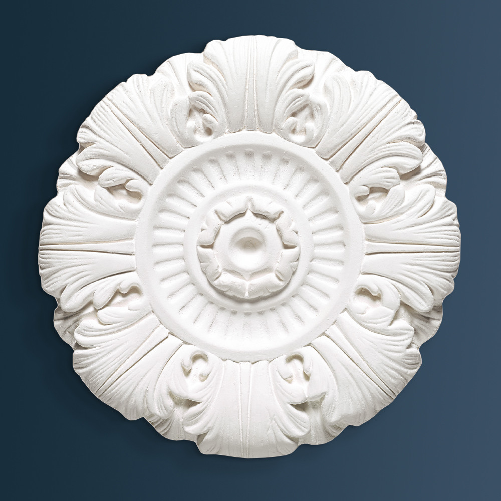 Small Leaf Plaster Ceiling Rose Victorian Decorative plaster ceiling rose 220mm diameter with traditional Ornate, Floral detail