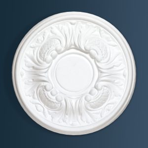 Victorian Decorative plaster ceiling rose 305mm diameter with traditional Ornate, Leaf detail