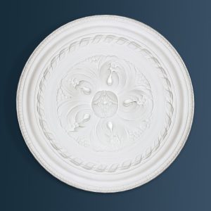 Victorian Decorative plaster ceiling rose 375mm diameter with traditional Ornate, Leaf detail