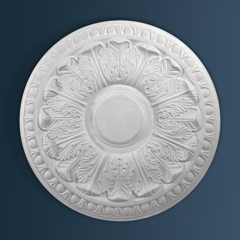 Victorian Decorative plaster ceiling rose 460mm diameter with traditional Ornate, Egg & Dart, Floral, Leaf detail