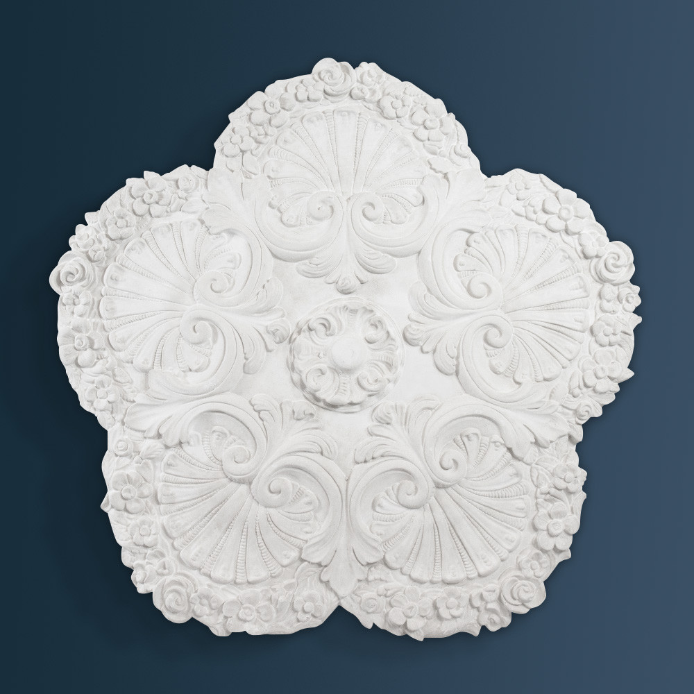 Belgravia Shell Plaster Ceiling Rose Victorian Decorative plaster ceiling rose 670mm diameter with traditional Ornate, Leaf detail