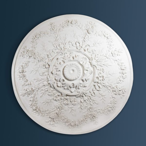Victorian Decorative plaster ceiling rose 910mm diameter with traditional Ornate, Leaf, Floral detail