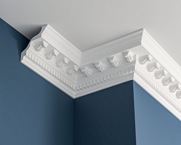 Victorian dentil plaster cornice 160x165mm - 3.0m, in a Modillion Dentil Block design