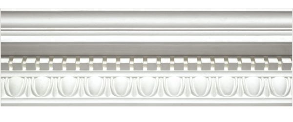 Victorian dentil plaster cornice 170x175mm - 3.0m, in a Dentil Block, Egg & Dart design