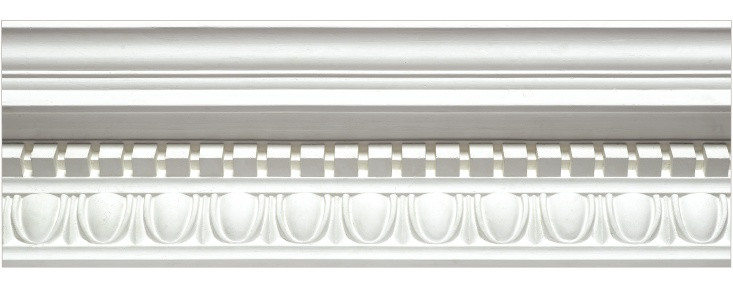 Victorian dentil plaster cornice 170x175mm - 3.0m, in a Dentil Block, Egg & Dart design