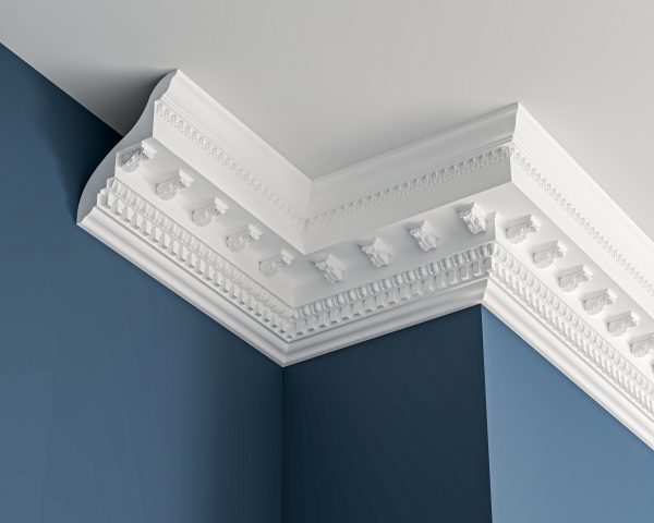 Victorian dentil plaster cornice 300x365mm - 3.0m, in a Modillion, Dentil Block, Egg & Dart design