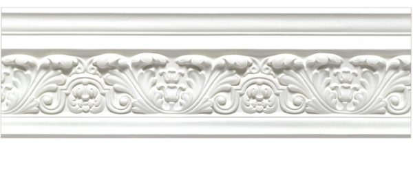 Victorian floral plaster cornice 145x175mm - 3.0m, in a Ornate Leaf design