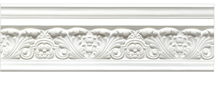 Victorian floral plaster cornice 145x175mm - 3.0m, in a Ornate Leaf design