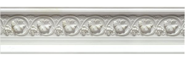 Victorian floral plaster cornice 230x105mm - 3.0m, in a Floral, Ornate Leaf design