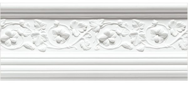 Victorian floral plaster cornice 50x275mm - 3.0m, in a Ornate Floral design