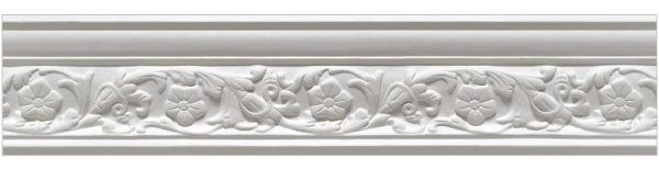 Victorian floral plaster cornice 67x95mm - 3.0m, in a Ornate Floral design