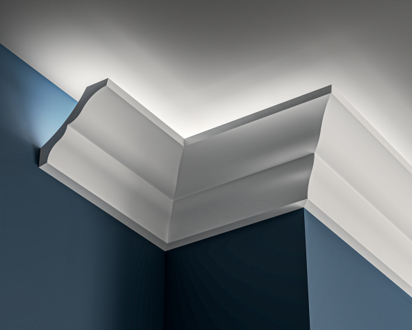 Victorian Lighting cornice 120x110mm - 3.0m with Plain design for LED lighting.