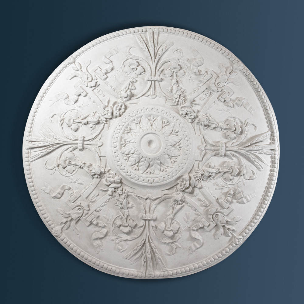 Large Harvest Plaster Ceiling Rose Victorian Plain plaster ceiling rose 860mm diameter with traditional Ornate, Leaf detail