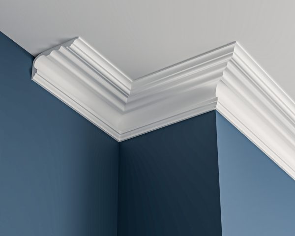 Victorian plaster cornice 210x105mm - 3.0m, in a Plain Cove design