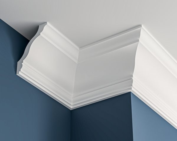 Victorian plaster cornice 90x127mm - 3.0m, in a Plain Ogee design